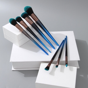 [XVHBMT00759] Electroplated Handle Series Makeup Brush (7 Count)(Dark Blue)