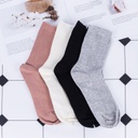 Elegance Ribbing Mid-Calf Socks for Women (2 Pairs)