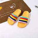 [XVSPS01824] European Style Colorful Stripes Slippers for Women (Yellow)(M/38#)