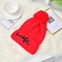 Fashion Letters Hair Ball Knit Hat