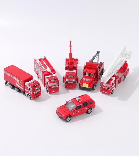 [XVTMT02712] Fire Fighting Truck Toy 6-in-1 Set