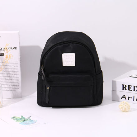[XVBBP00032] Fresh Style All-Match Patch Backpack (Black)