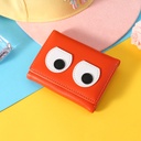 Funny Eyes Patch 3-Fold Short Wallet for Women (Orange)