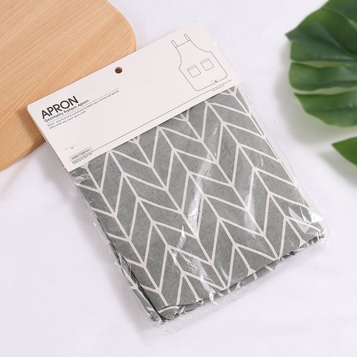 [XVHIKS00985] Geometry Pattern Apron (Gray)