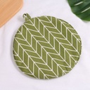 Geometry Pattern Round Pot Mat (Green)