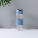 Glass Water Bottle with Anti-Scald Sleeve (Blue)