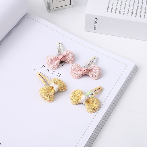 [XVFAHC02250] Glittering Bow Hair Clip Set