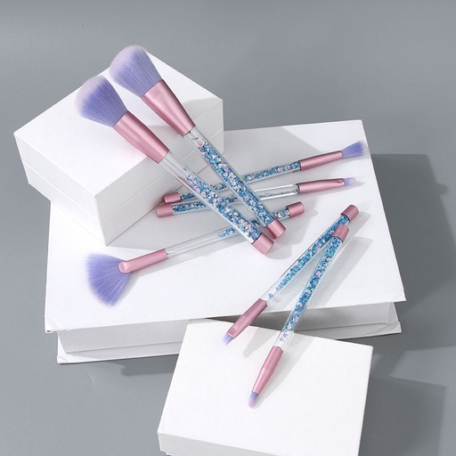 [XVHBMT02363] Glittery Series Makeup Brush (7 Count)(Blue)