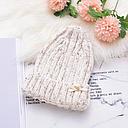 Gold Silk Bowknot Knit Hat(off white)