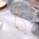 Golden Letters & Pearl Pendent Necklace