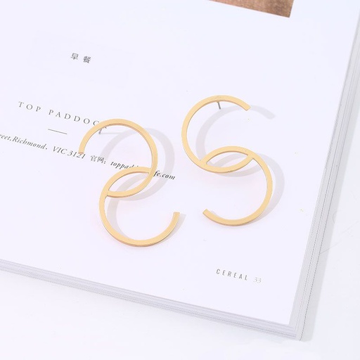 [XVFAJ00573] Golden Metal Earrings