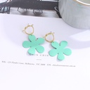 Green Flower Dangle Earrings