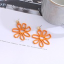 Hollowed-Out Orange Flower Earrings