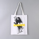 Stylish Scrawl Pattern Canvas Tote Bag (White)