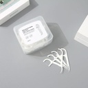 Thin Smooth Dental Floss Pick with Curved Handle (80 Pcs)(Green Tea Scent)