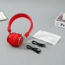 Multifunctional Folding Wireless Headphones-Bluetooth+FM+MP3 (T750)(Red)