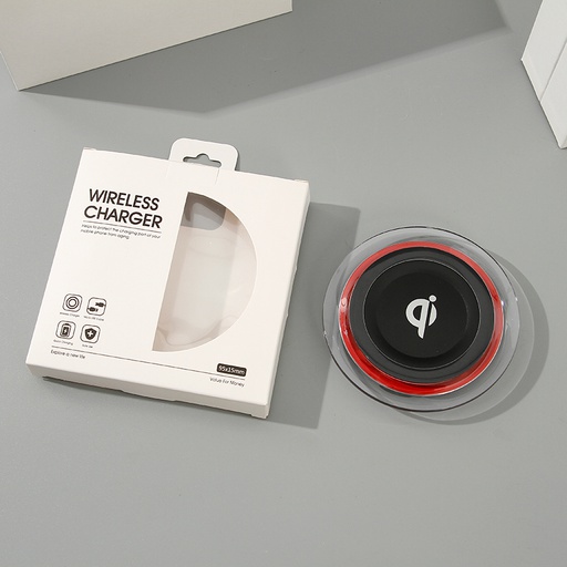 Wireless Charger-Q6 (5V 1A)(Black with Red Rim)