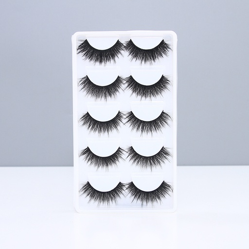 5D Natural Thick False Eyelashes (Black and Red) (5 Pairs)