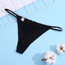 Sexy Low-waistline Thong for Ladies(Black) (L)