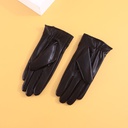 Simple PU Leather Gloves for Ladies(Black)