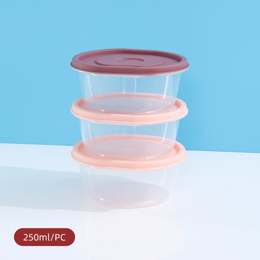 Mini Round Plastic Preservation Box 3PCS(250ml/8.4fl.oz./PC)