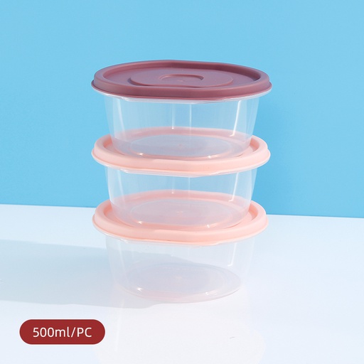 Small Round Plastic Preservation Box 3PCS(500ml/16.9fl.oz./PC)