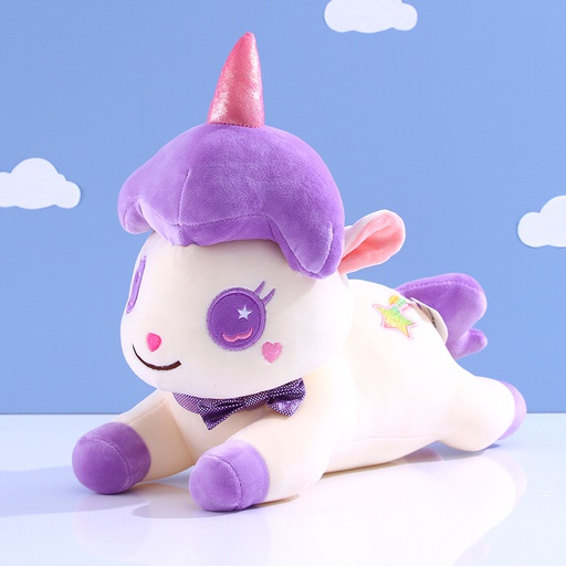 Cute Lying Unicorn Medium Plush Doll(Purple)