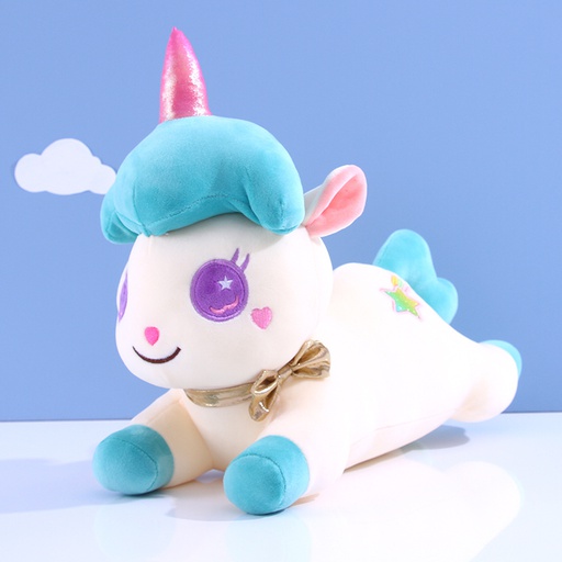 Cute Lying Unicorn Medium Plush Doll(Blue)