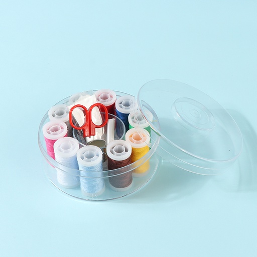 Small Round Portable Sewing Box