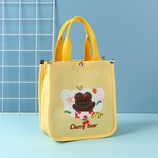 Cute Surprise Cherry Bear Square Canvas Bag