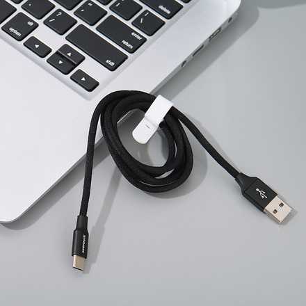 [XVDPCD00285] 1M Braided Jacket Sync Charging Cable for Type-C (Black)
