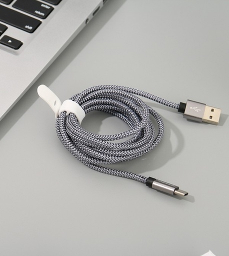 [XVDPCD00290] 2M Braided Jacket Sync Charging Cable for Type-C (Gray)