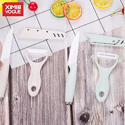 [XVHIKS01170] 4 Inch Wheat Straw Ceramic Peeler Set (2 Pcs)