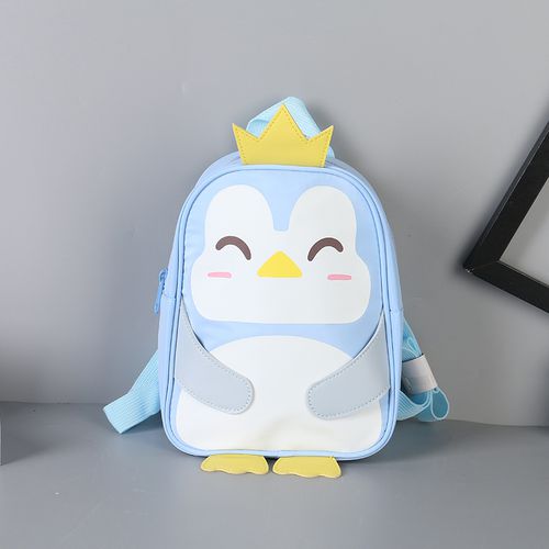 [XVBBC02111] Adorable Blue Penguin Design Backpack For Children