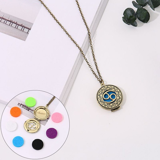 [XVFAJ00499] Aromatherapy necklace with 7 color cotton zodiac models (Cancer)
