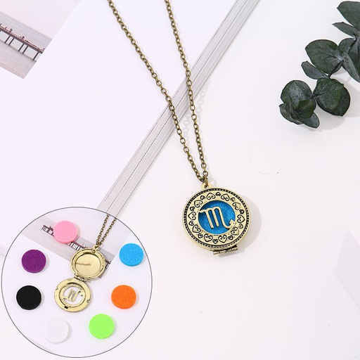 [XVFAJ00497] Aromatherapy necklace with 7-color cotton zodiac (Scorpio)