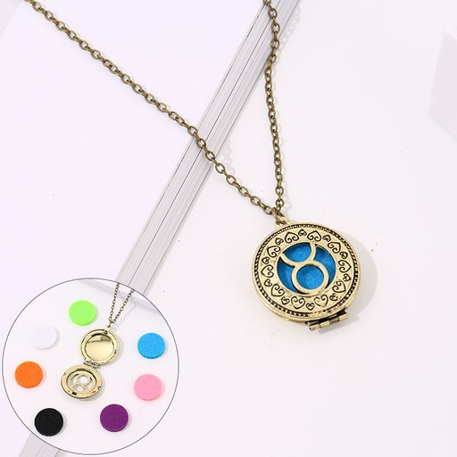 [XVFAJ00502] Aromatherapy necklace with 7-color cotton zodiac (Taurus)