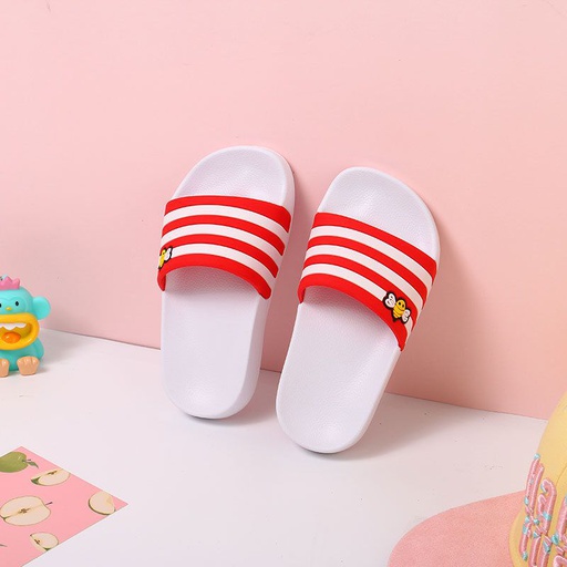 [XVSPS01826] Bee Striped Slippers for Children (White)(24-25)