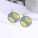 Blue Vacation Round Disc Dangle Earrings